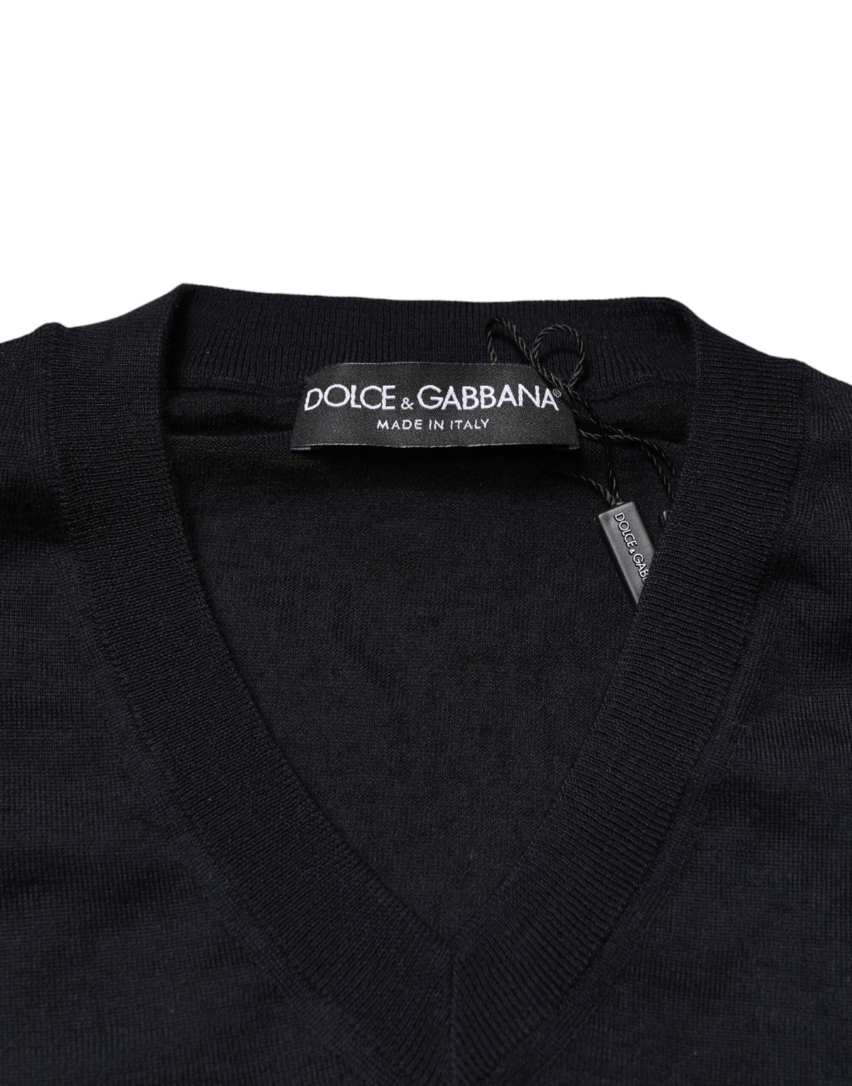 Pull Dolce &amp; Gabbana en cachemire noir à col V pour homme