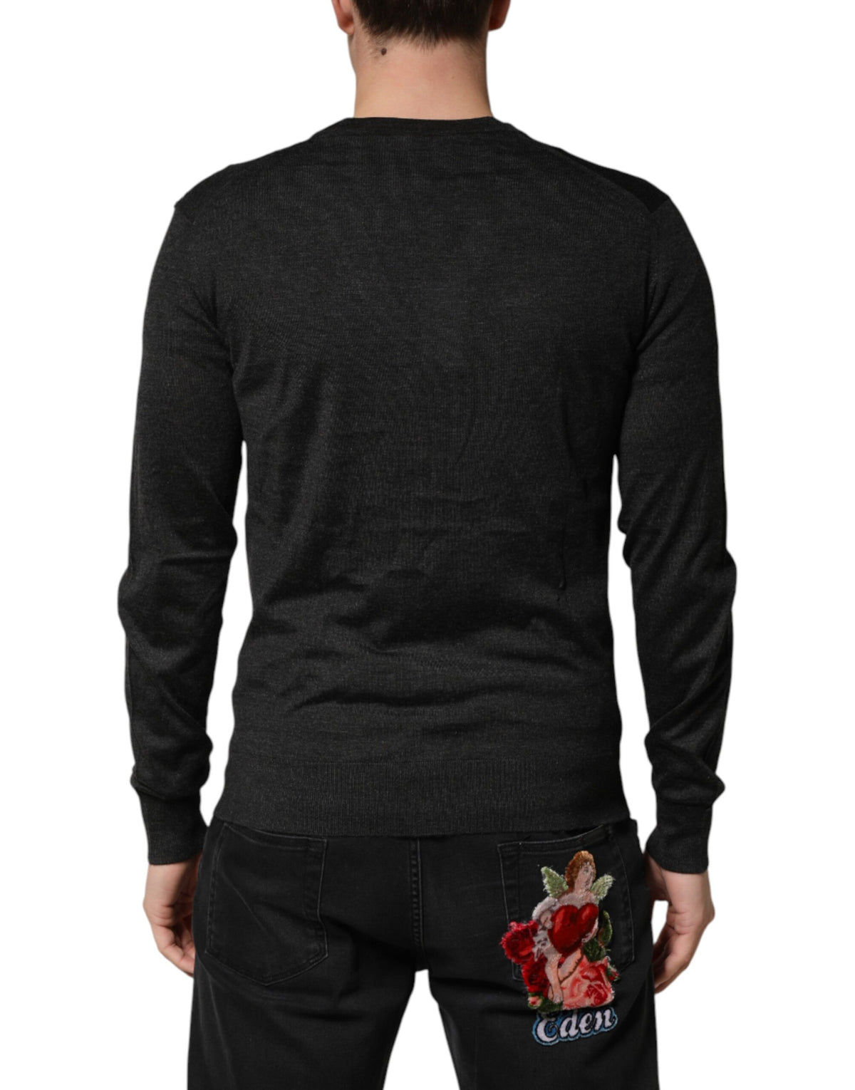 Gilet en cachemire noir boutonné pour homme Dolce &amp; Gabbana