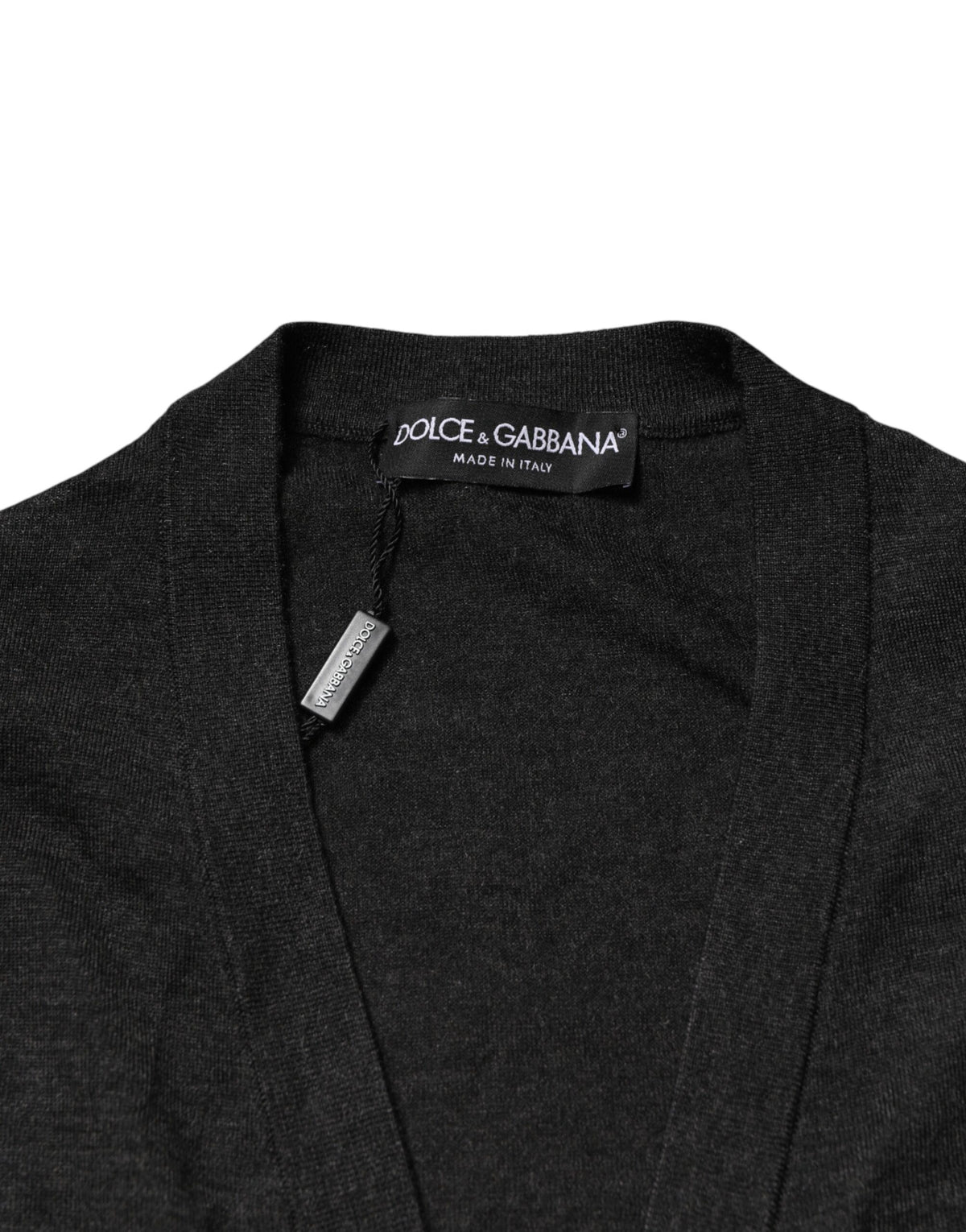 Gilet en cachemire noir boutonné pour homme Dolce &amp; Gabbana