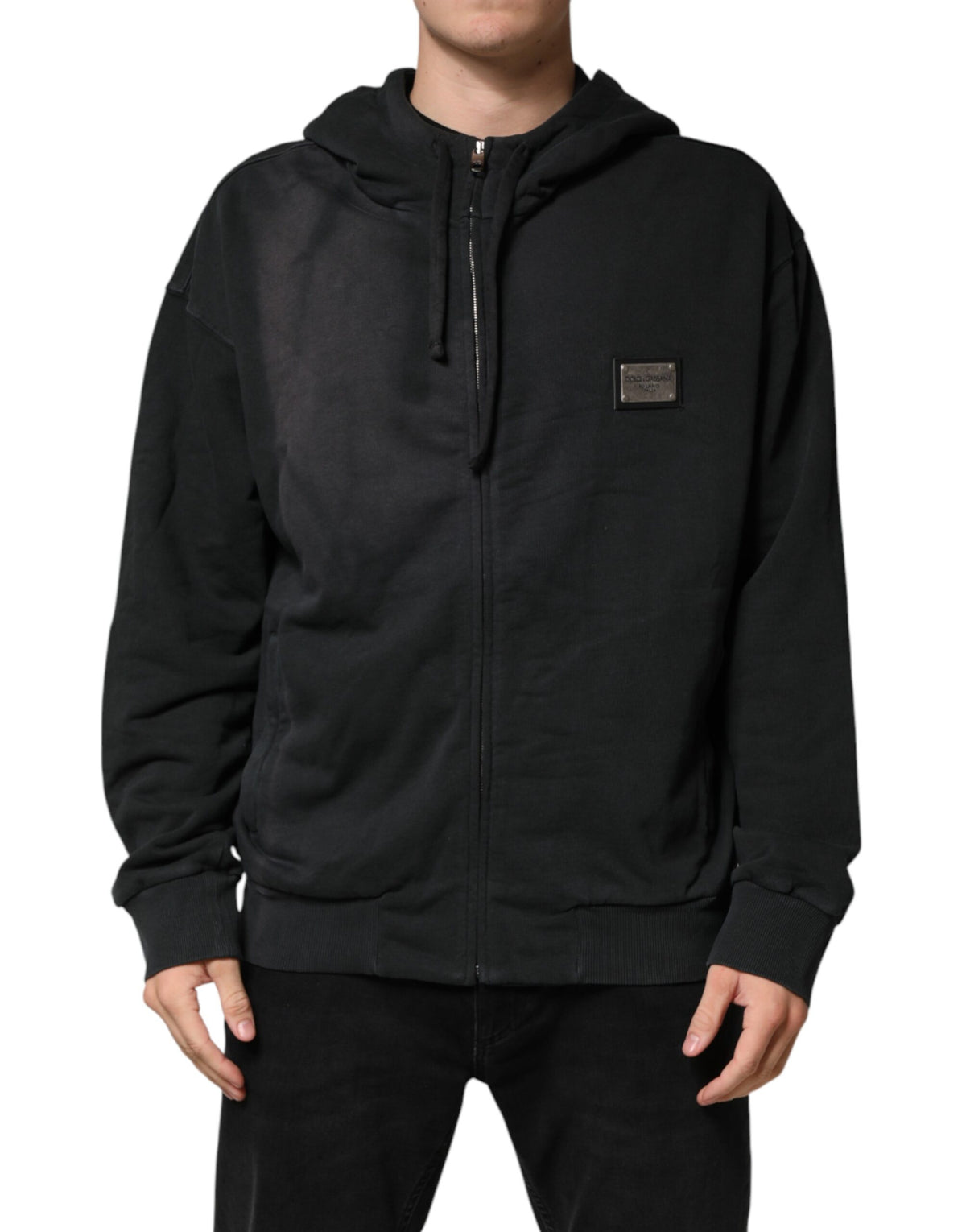 Sweat-shirt à capuche zippé Dolce &amp; Gabbana noir à logo