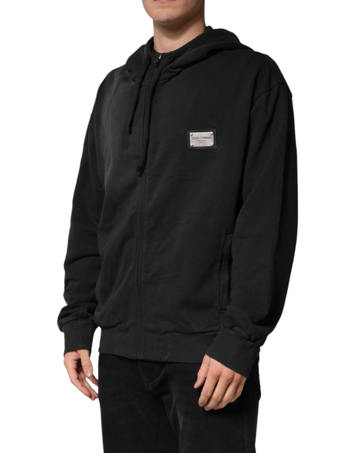 Sweat-shirt à capuche zippé Dolce &amp; Gabbana noir à logo