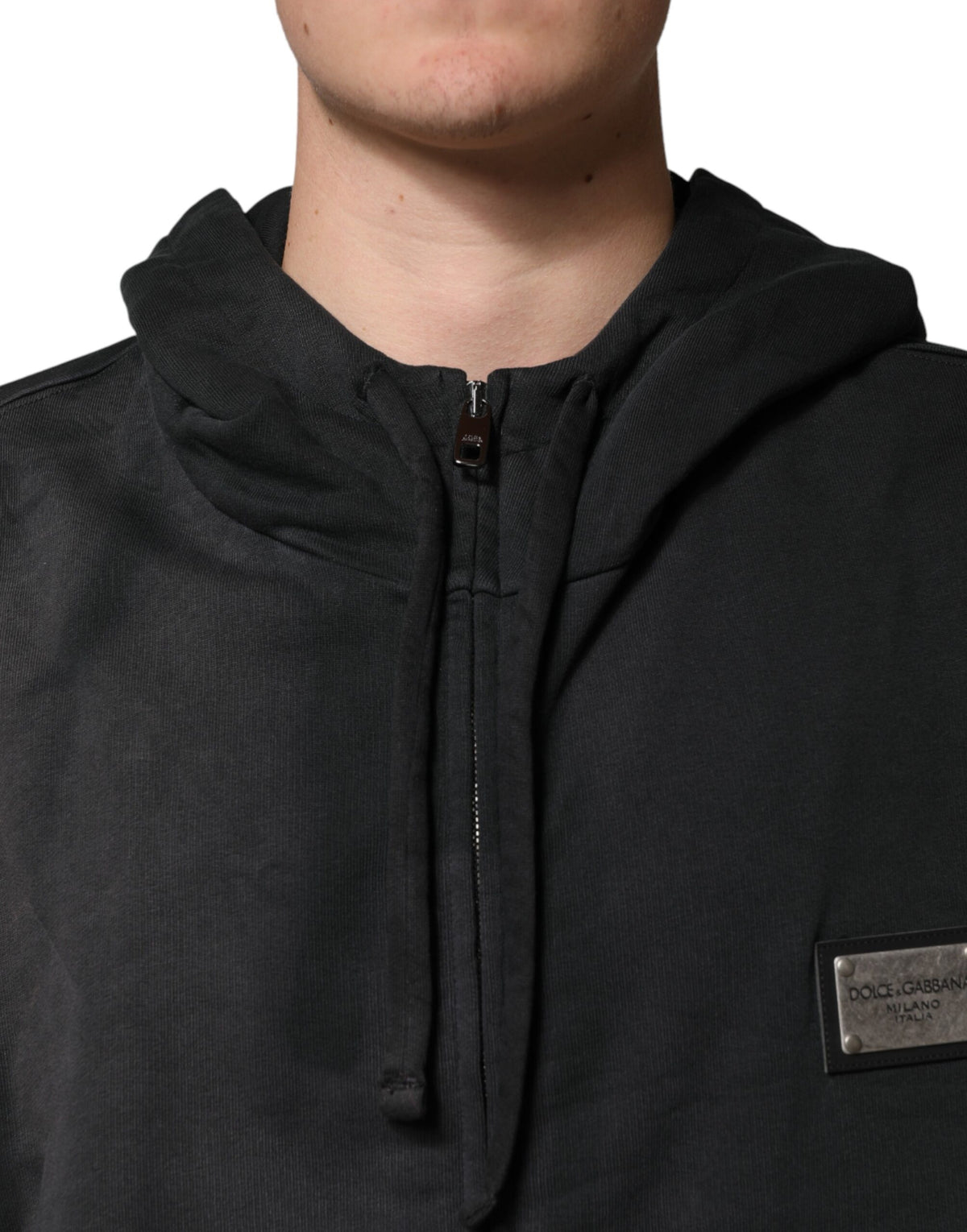 Sweat-shirt à capuche zippé Dolce &amp; Gabbana noir à logo