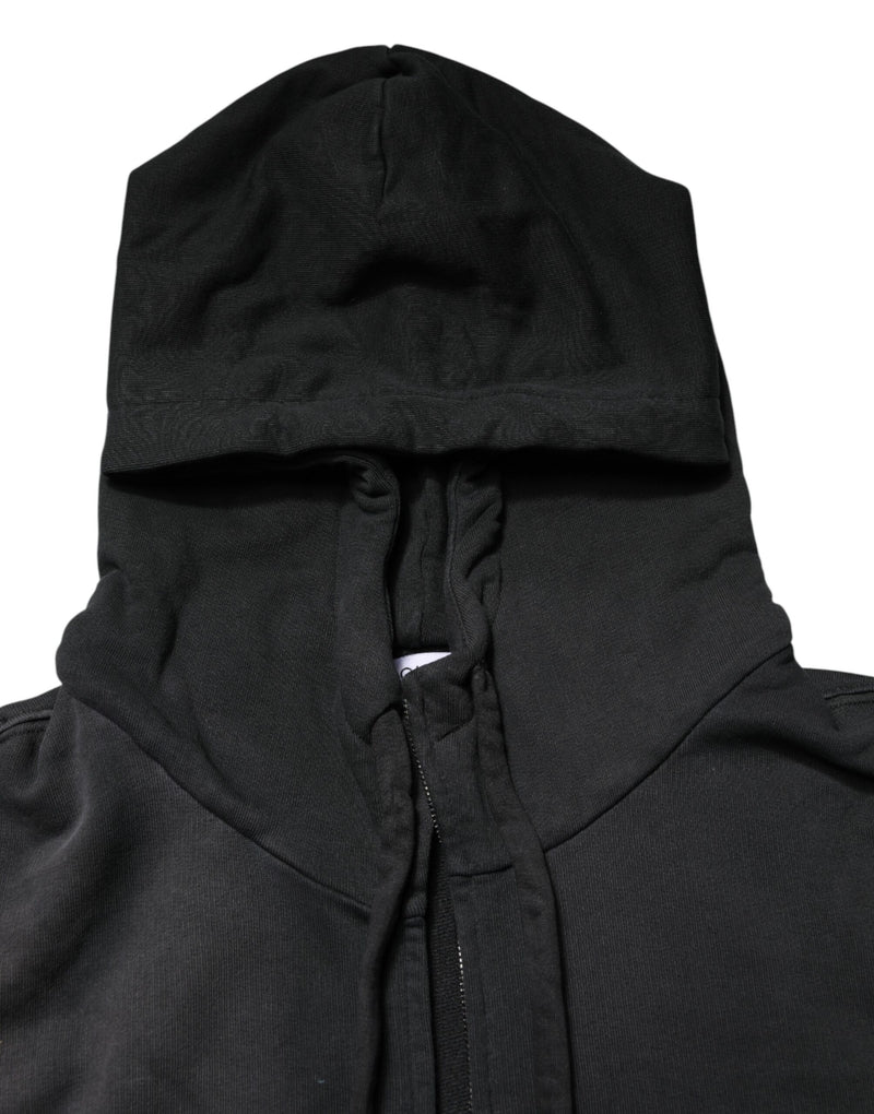 Dolce & Gabbana Black Logo Zipped Hooded Sweatshirt Sweater