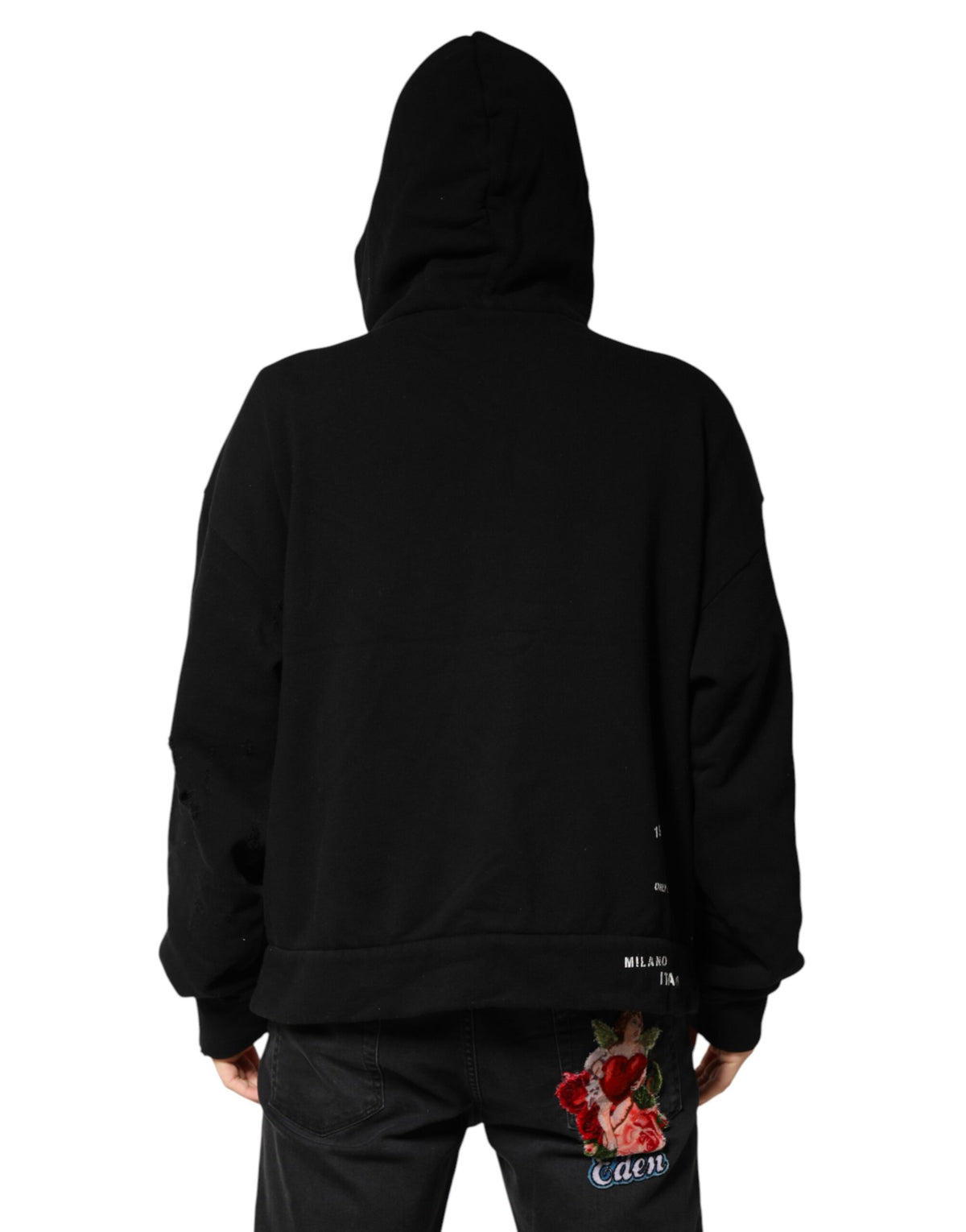 Sweat-shirt à capuche Dolce &amp; Gabbana Black LOVE en coton