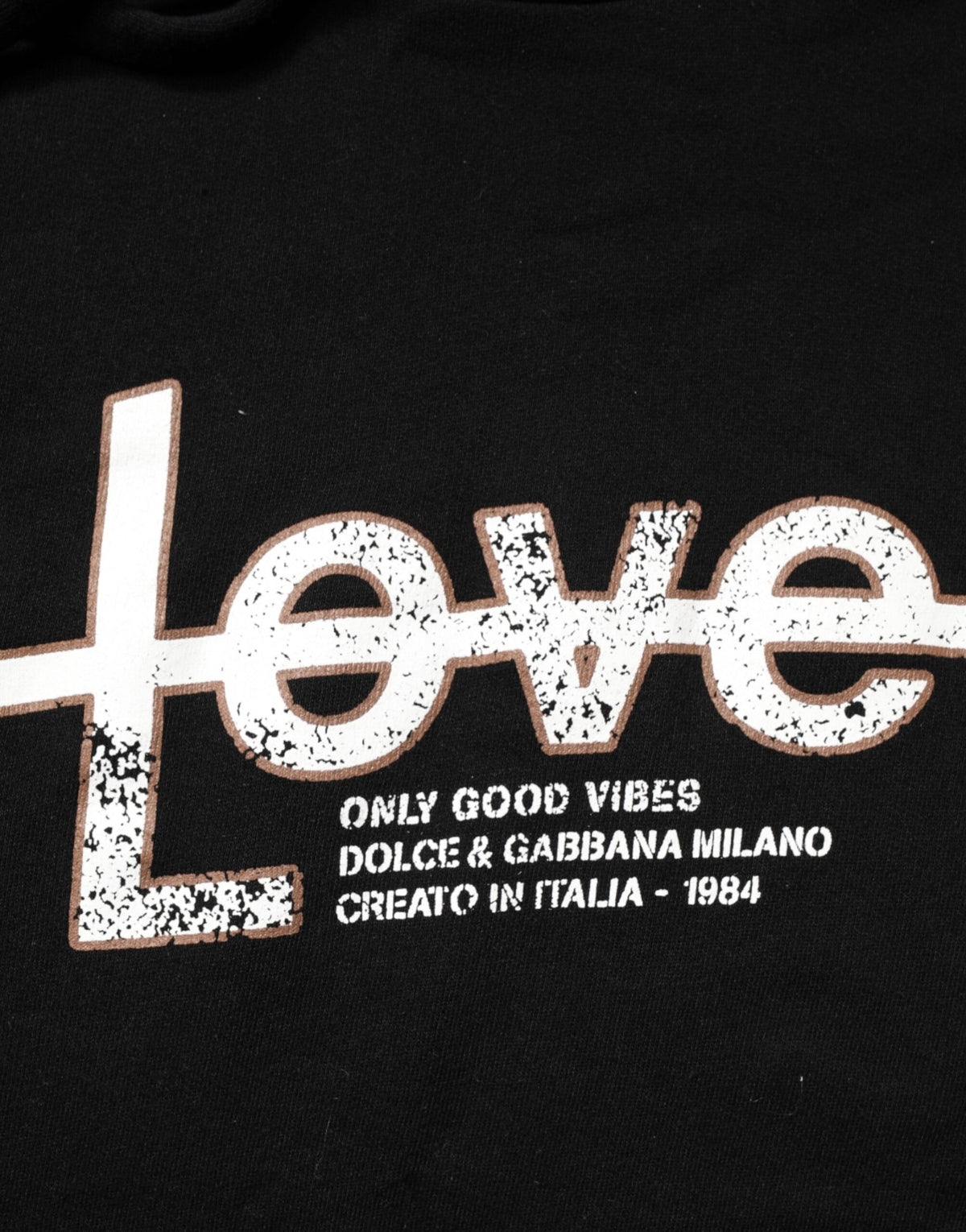 Sweat-shirt à capuche Dolce &amp; Gabbana Black LOVE en coton