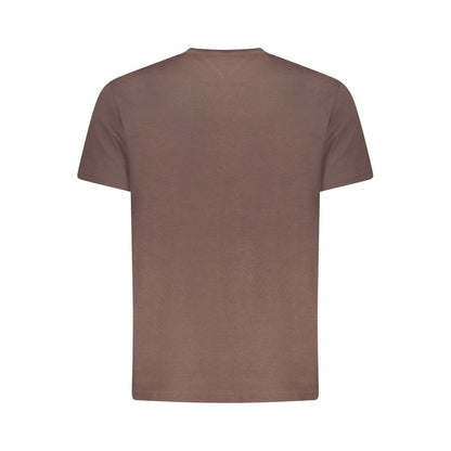 T-shirt homme Tommy Hilfiger marron en coton