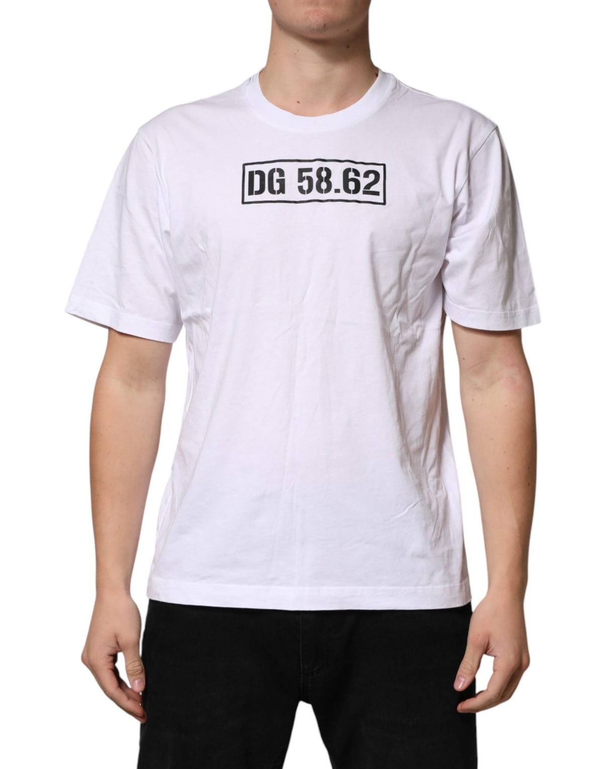 T-shirt Dolce &amp; Gabbana blanc en coton à col rond pour homme