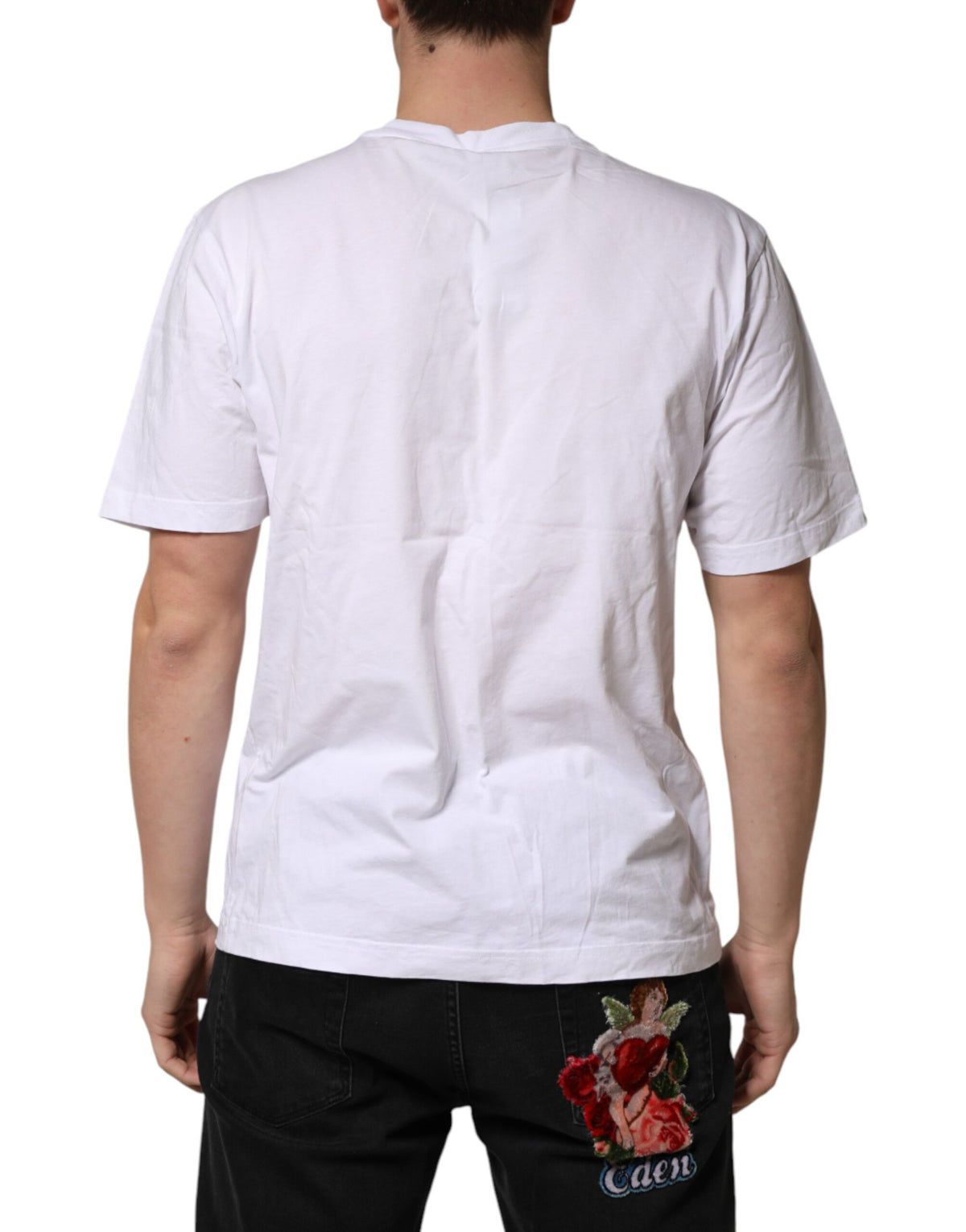 T-shirt Dolce &amp; Gabbana blanc en coton à col rond pour homme