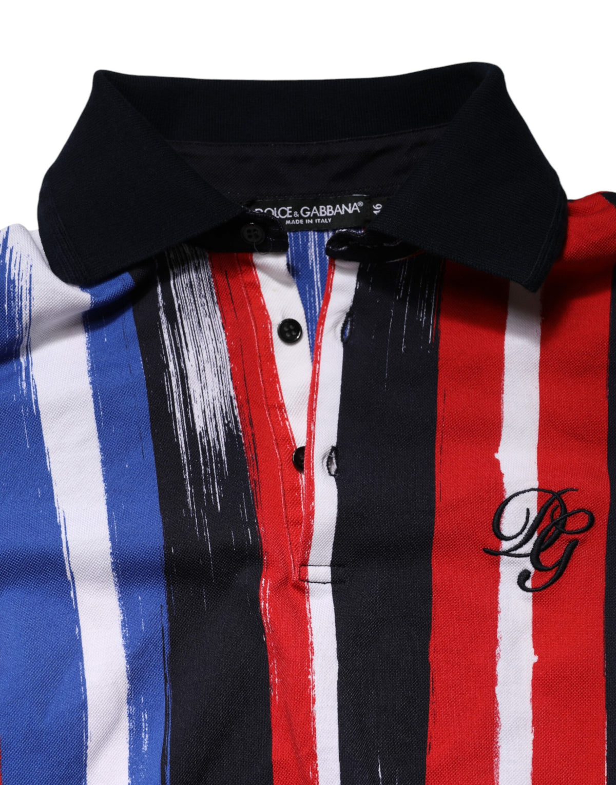 Polo homme Dolce &amp; Gabbana à rayures multicolores en coton