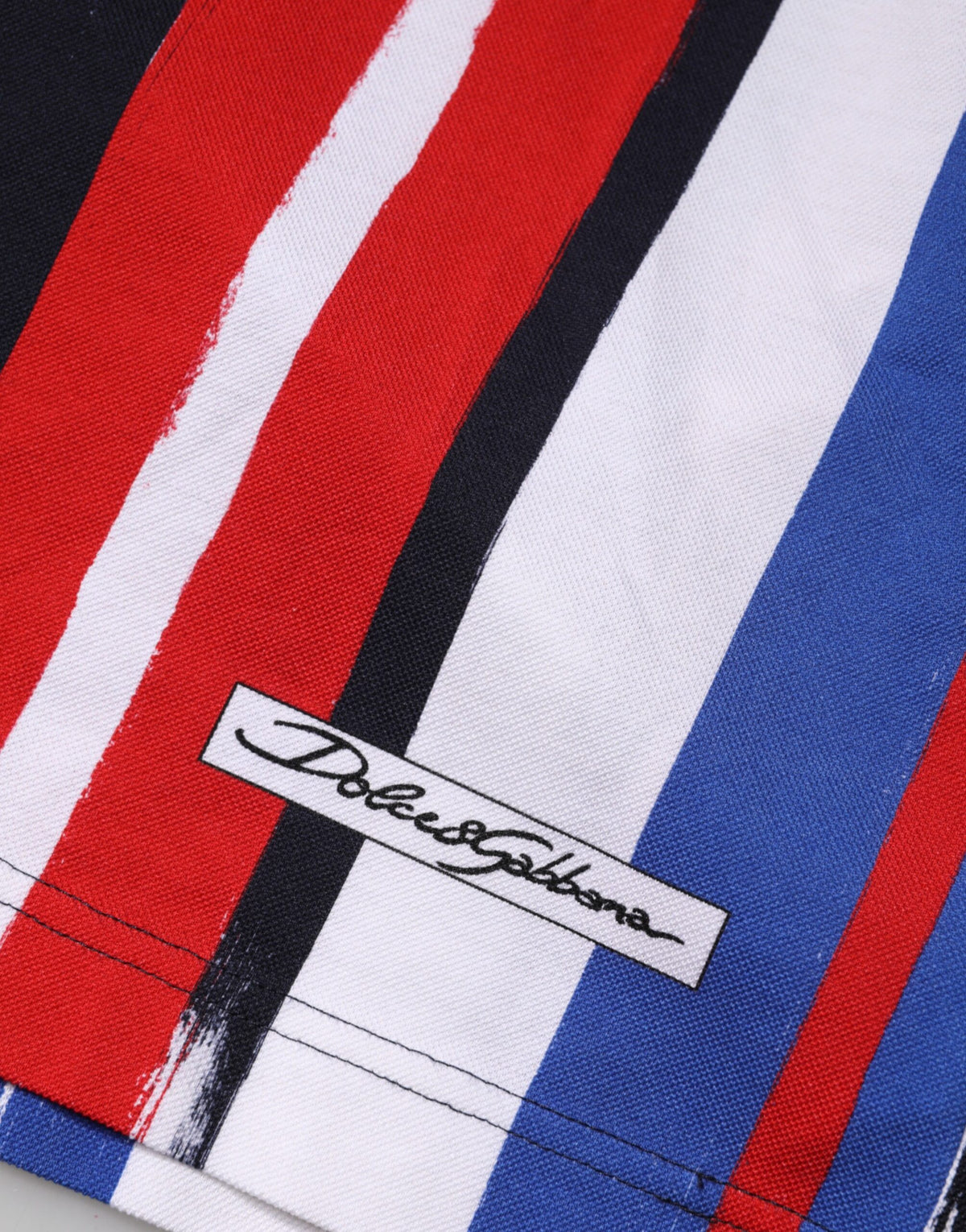 Polo homme Dolce &amp; Gabbana à rayures multicolores en coton
