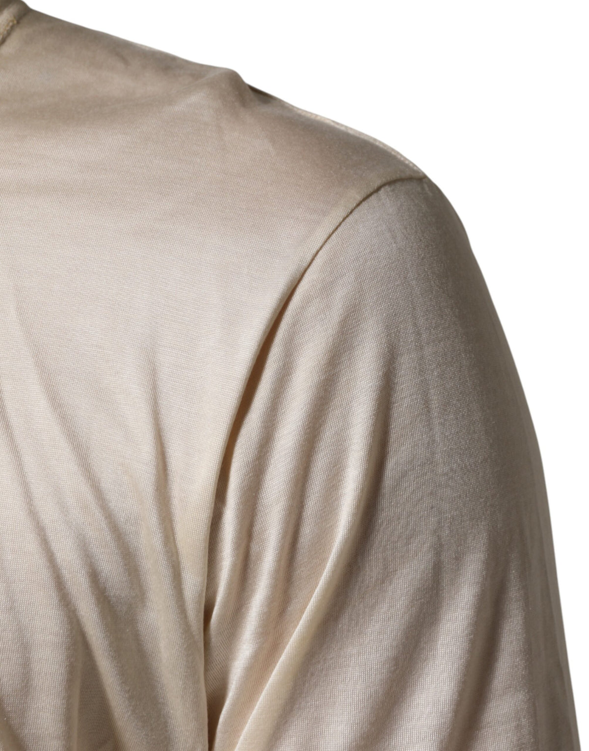 T-shirt Henley Dolce &amp; Gabbana blanc cassé en mélange de coton pour homme