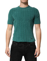 T-shirt Dolce &amp; Gabbana vert foncé en mélange de coton à col rond pour homme