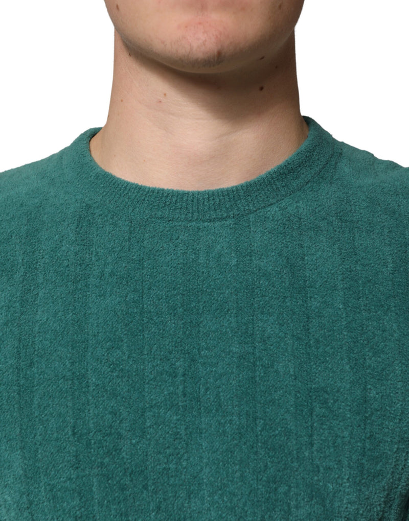 Dolce &amp; Gabbana donkergroen katoenen T-shirt met ronde hals voor heren