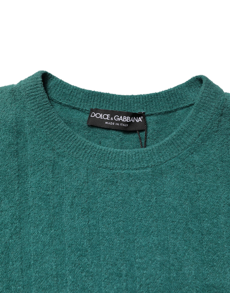 Dolce &amp; Gabbana donkergroen katoenen T-shirt met ronde hals voor heren