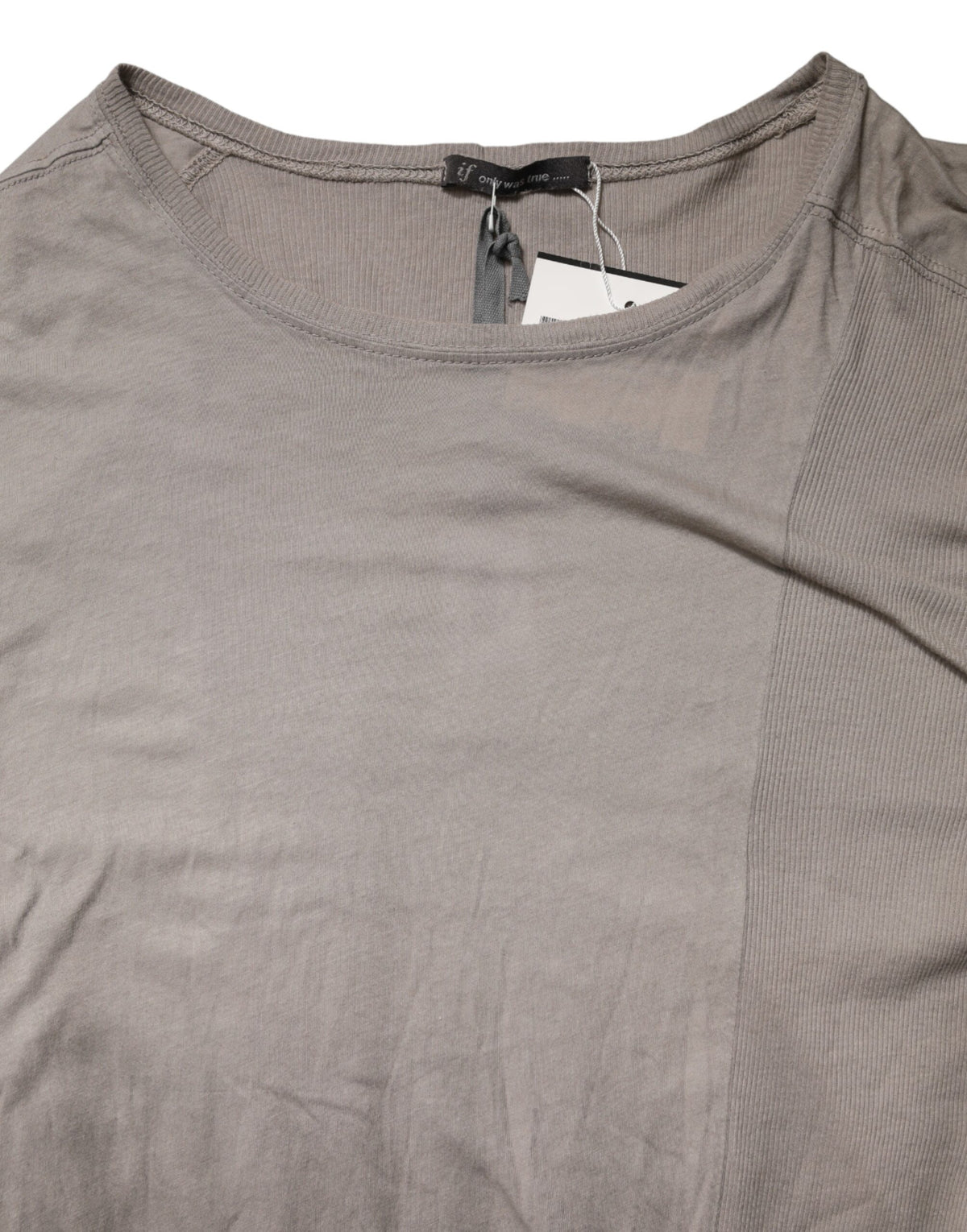 T-shirt à col rond gris en coton à deux tons de Laneus