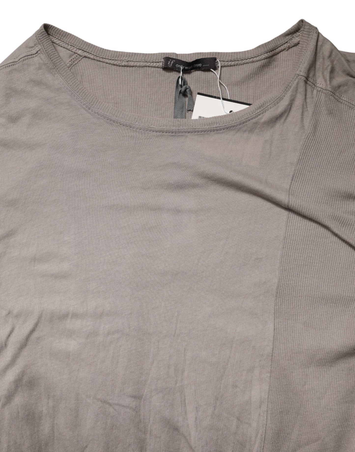 T-shirt Laneus gris bicolore en coton à col rond et manches courtes