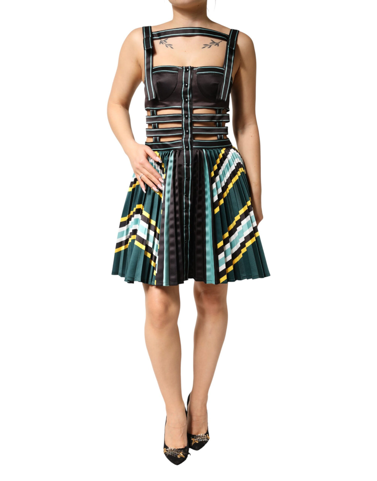 Philosophy di Lorenzo Serafini Robe A-ligne sans manches multicolore