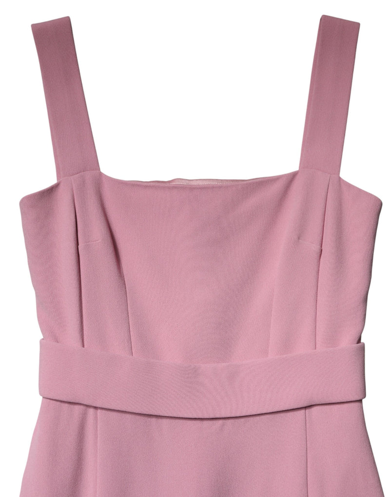 Dolce & Gabbana Pink Viscose Sleeveless Sheath Midi Dress