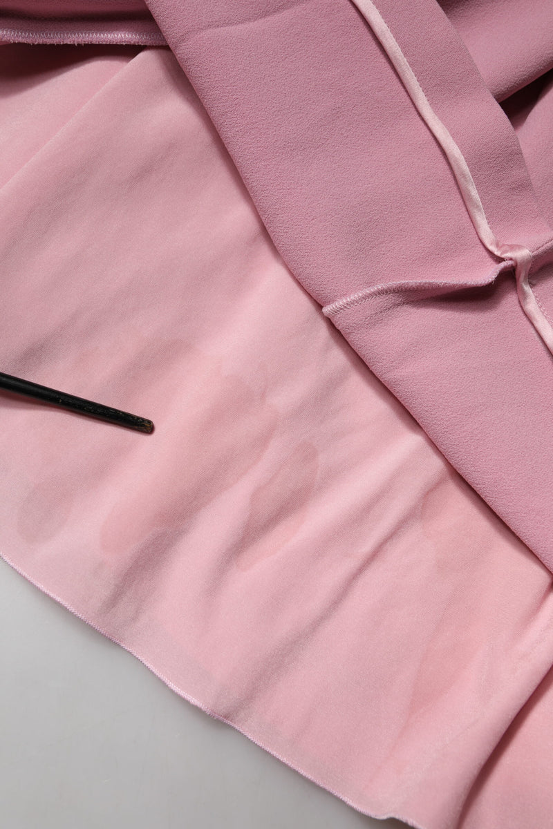 Dolce & Gabbana Pink Viscose Sleeveless Sheath Midi Dress