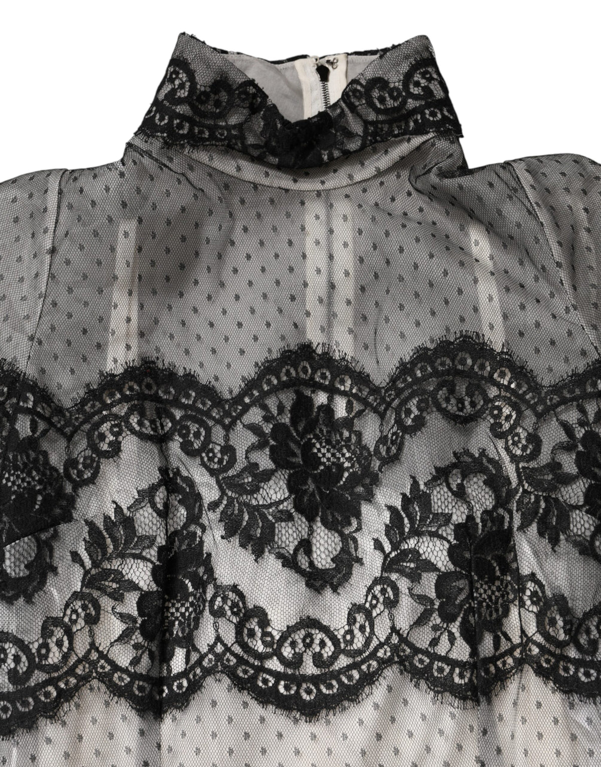 Robe Maxi Sheath en Dentelle et Soie Dolce & Gabbana Noir et Blanc