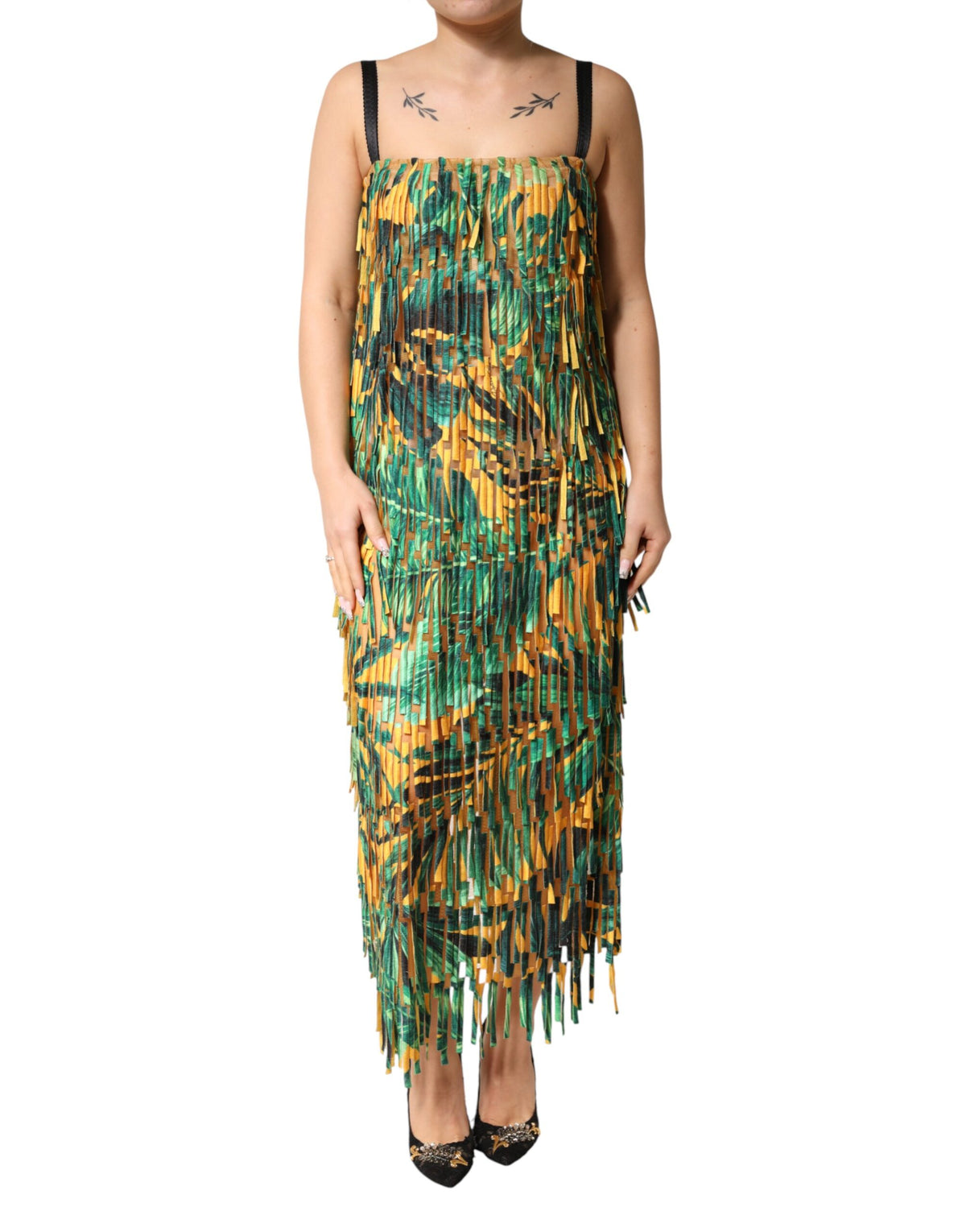 Robe Maxi à Imprimé Tropical Multicolore Dolce & Gabbana