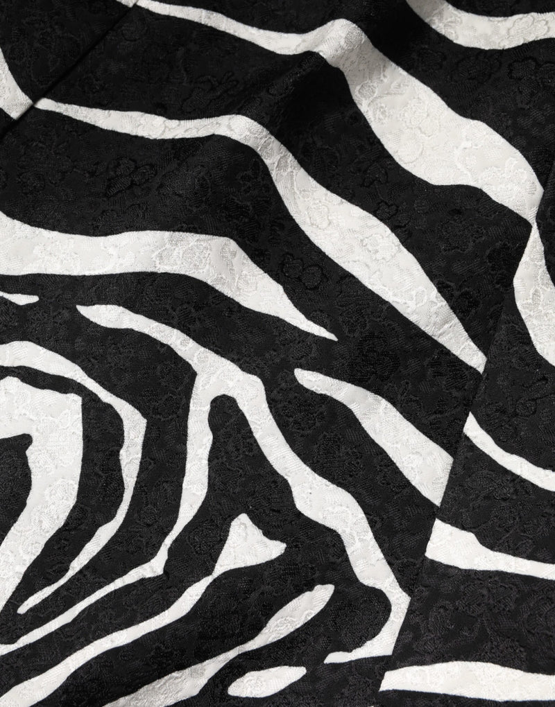 Robe A-ligne sans manches Dolce & Gabbana Zebra Noir et Blanc
