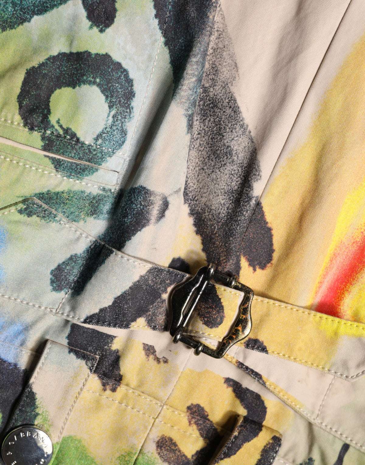 Dolce & Gabbana Multicolor Graffiti High Waist Bermuda Shorts