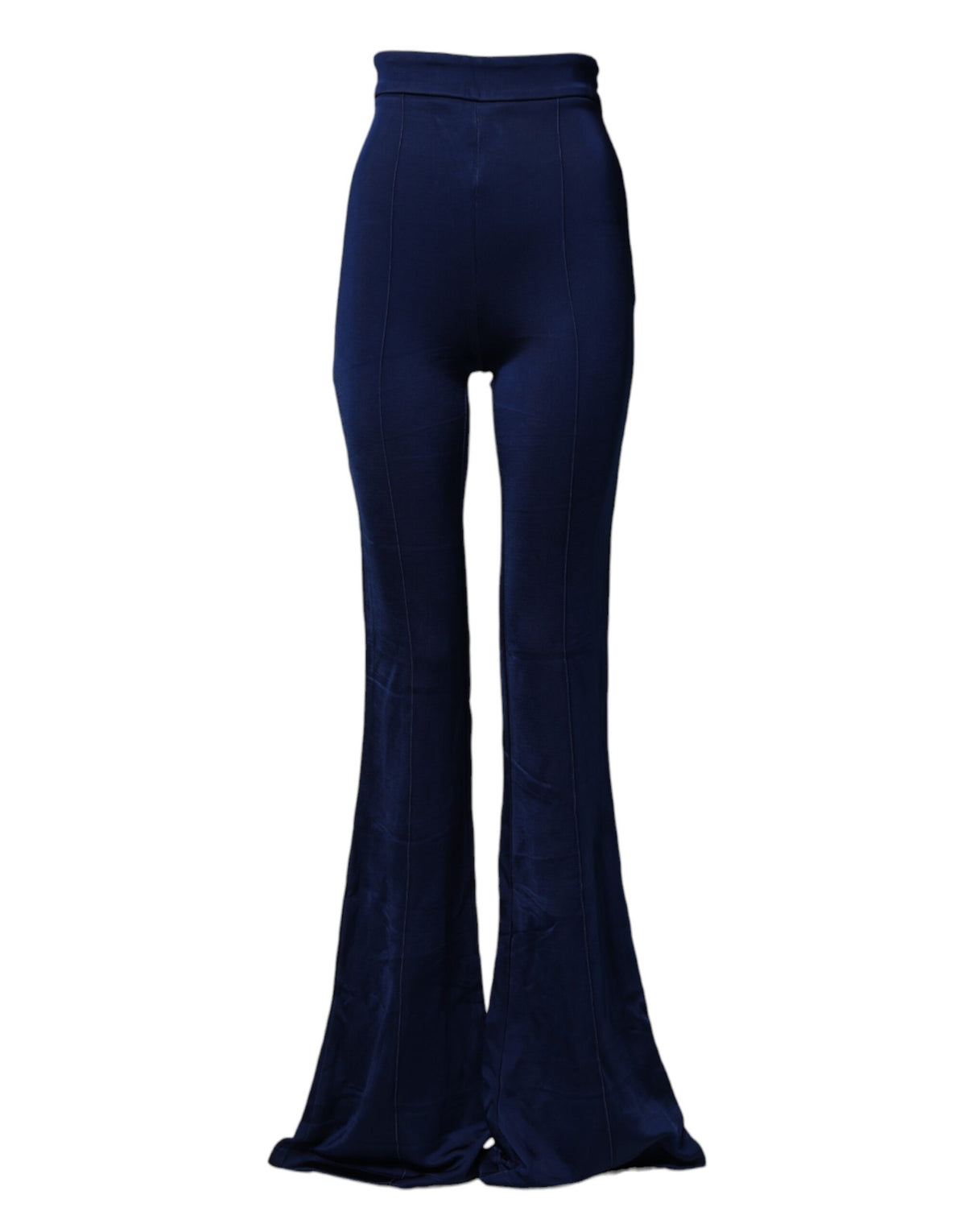 Elisabetta Franchi Pantalon Flare Taille Haute Bleu Marine
