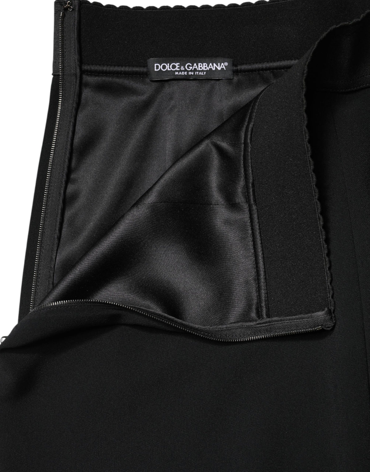 Dolce & Gabbana Jupe Noire Mi-Taille A-Ligne Longueur Genou