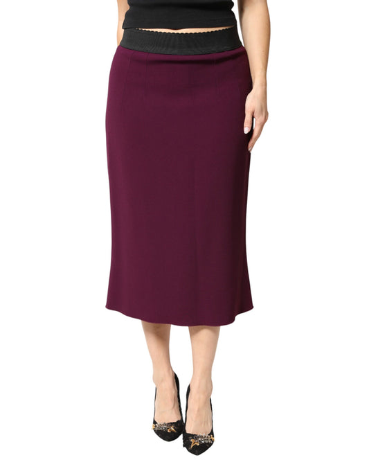 Dolce & Gabbana Jupe Midi Crayon Taille Mi-haute Maroon