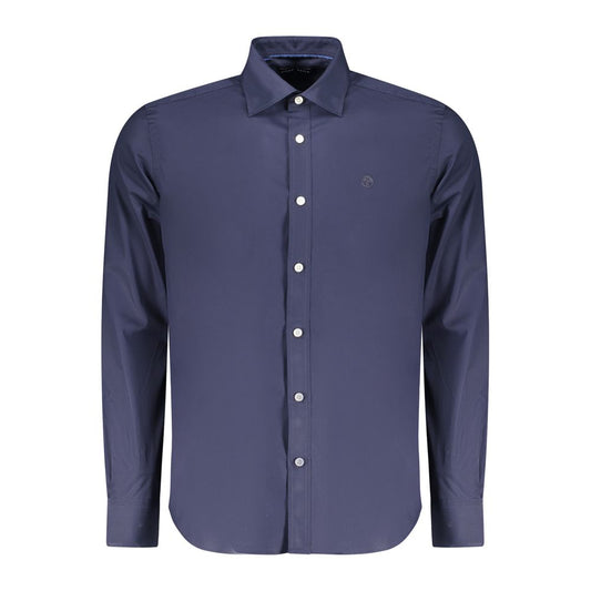 North Sails Blu Cotton Men Shirt - Sustainable Style