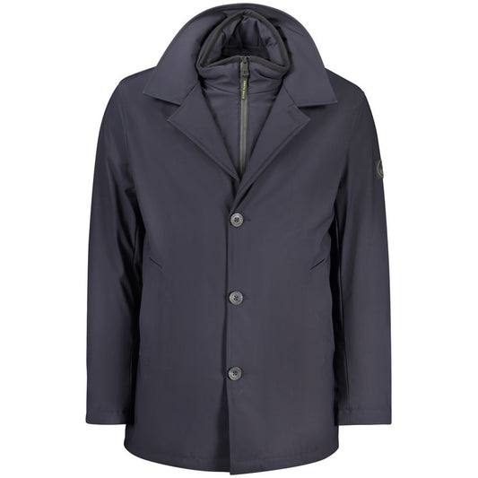 North Sails Blu Polyester Men's Jacket - Eco-Conscious Style