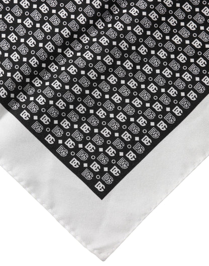Foulard carré Dolce &amp; Gabbana blanc et noir à motifs