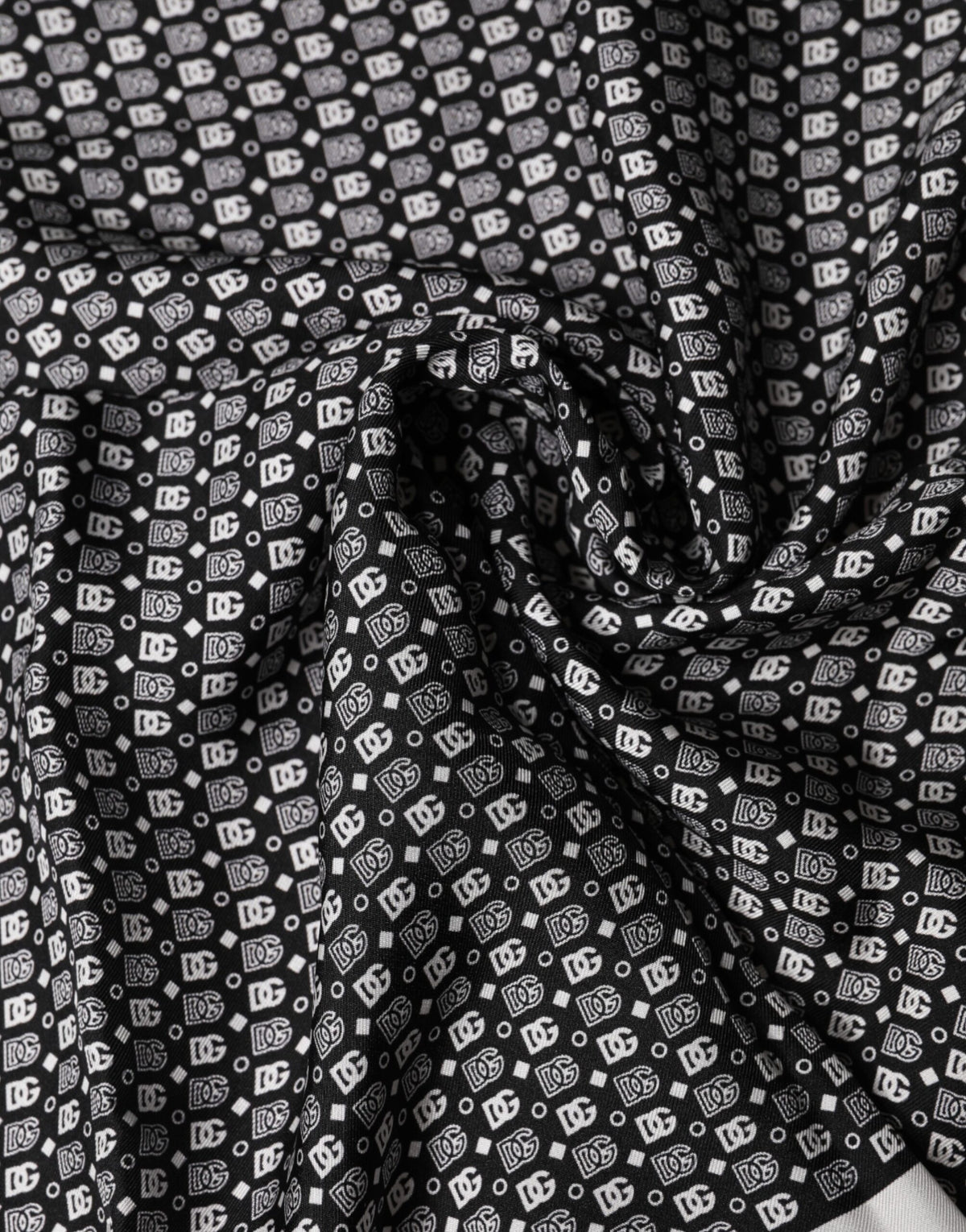 Foulard carré Dolce &amp; Gabbana blanc et noir à motifs