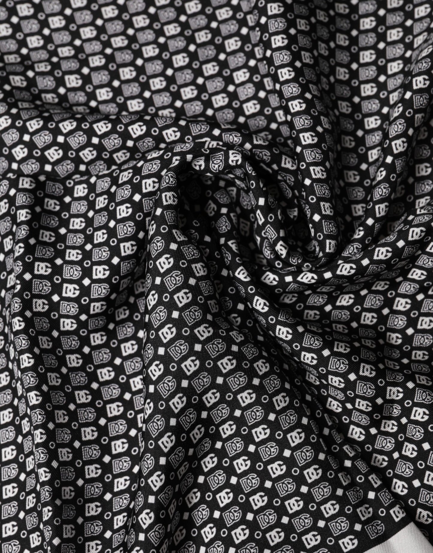 Foulard carré Dolce &amp; Gabbana blanc et noir à motifs