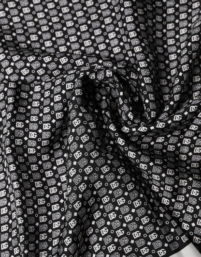 Foulard carré Dolce &amp; Gabbana blanc et noir à motifs
