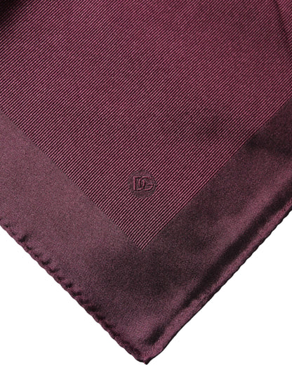 Foulard carré en soie Dolce &amp; Gabbana bordeaux à logo