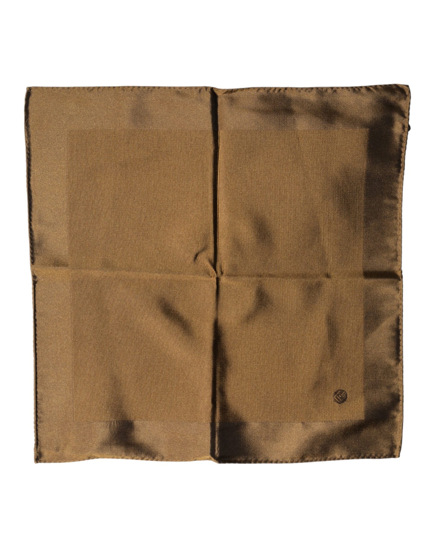 Mouchoir carré en soie marron à logo Dolce &amp; Gabbana pour homme