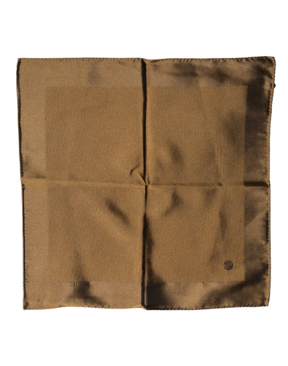 Mouchoir carré en soie marron à logo Dolce &amp; Gabbana pour homme