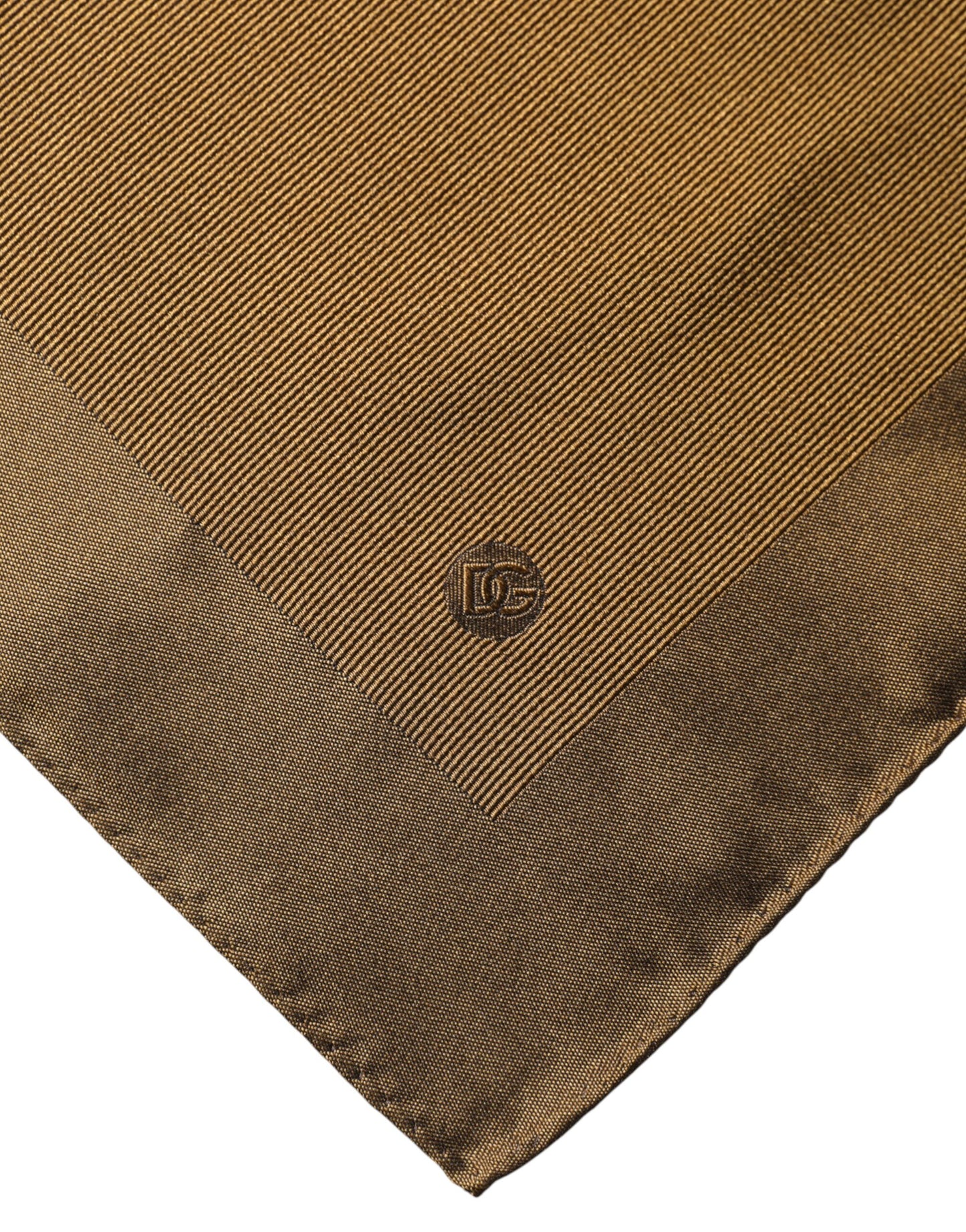 Mouchoir carré en soie marron à logo Dolce &amp; Gabbana pour homme
