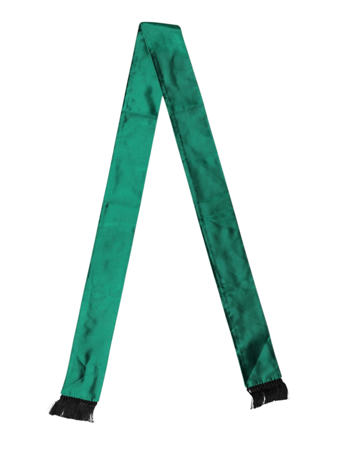 Foulard Dolce &amp; Gabbana en soie verte à franges