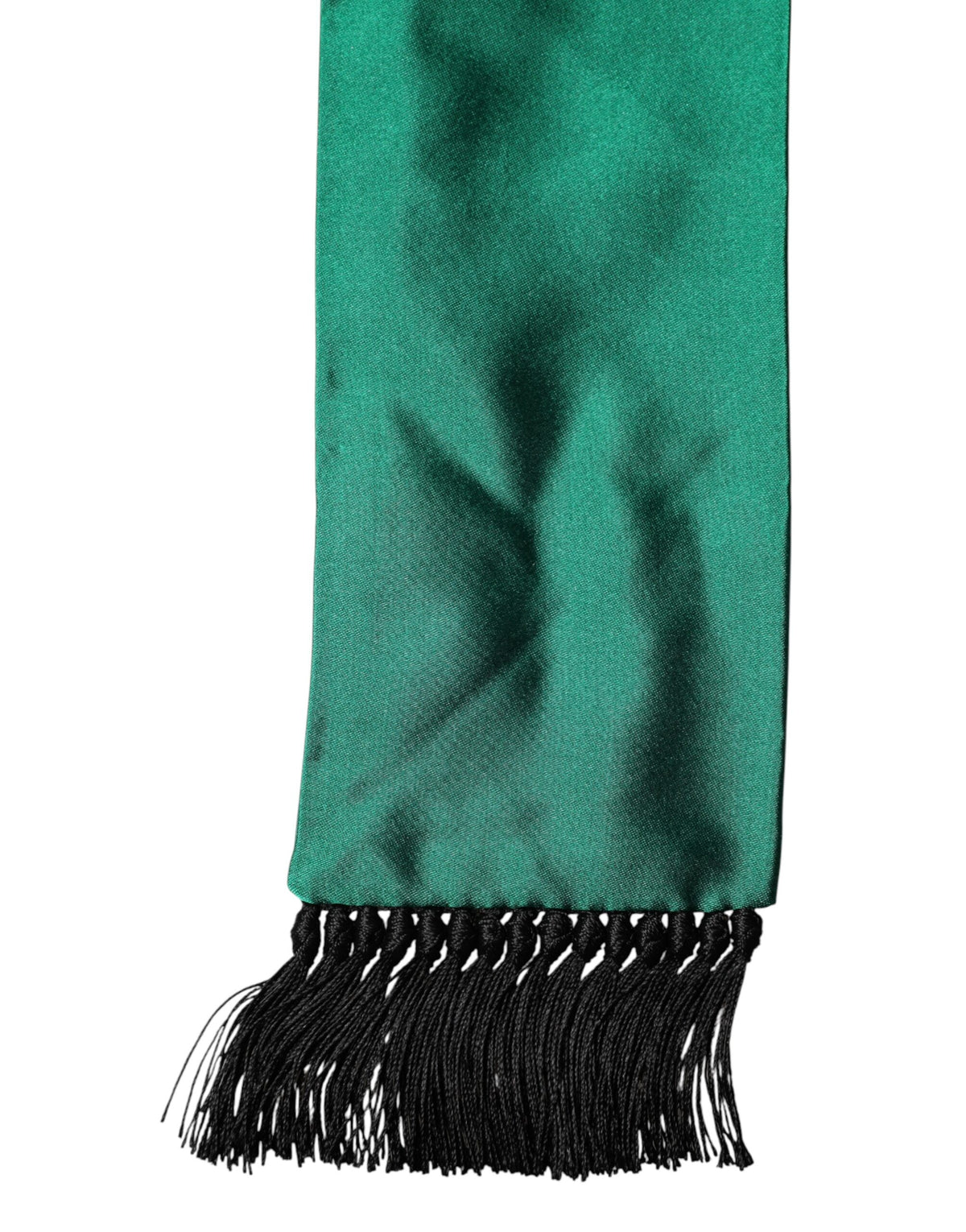 Foulard Dolce &amp; Gabbana en soie verte à franges