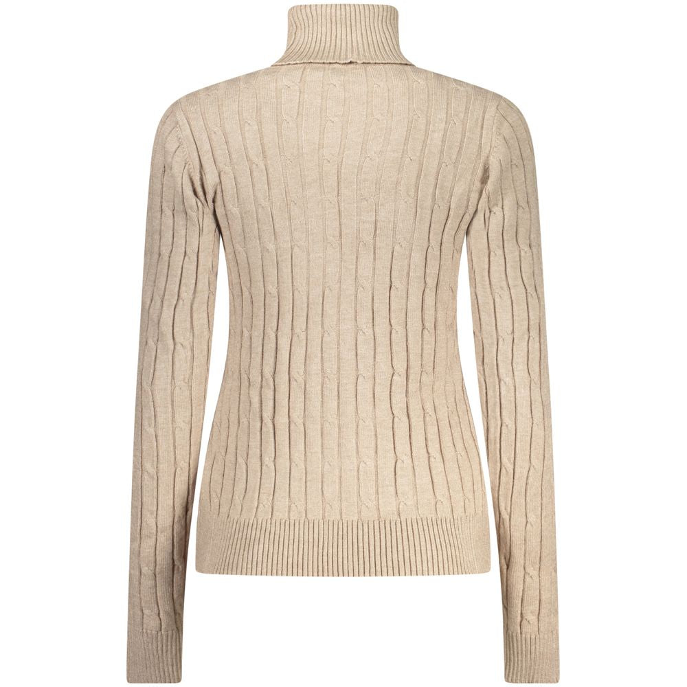 Norway 1963 Beige Viscose Women's Turtleneck Sweater