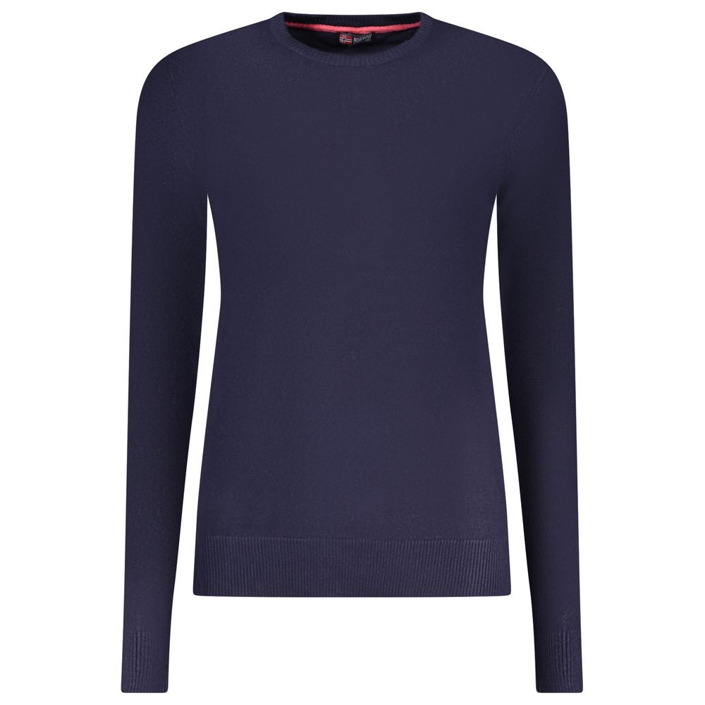 Norway 1963 Blu Viscosa Pull à Manches Longues pour Femme