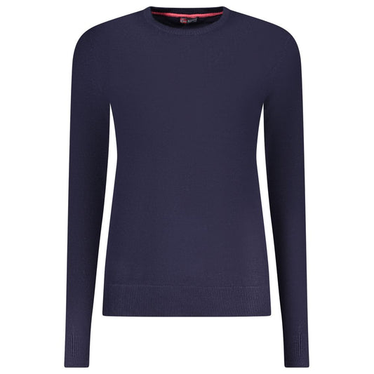 Norway 1963 Blu Viscosa Pull à Manches Longues pour Femme