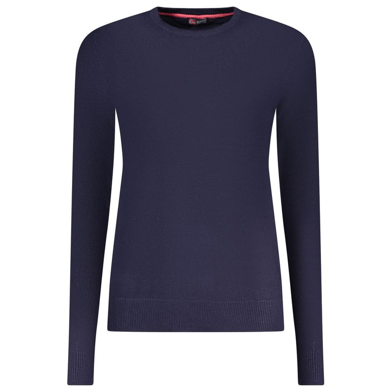 Norway 1963 Blu Viscosa Pull à Manches Longues pour Femme