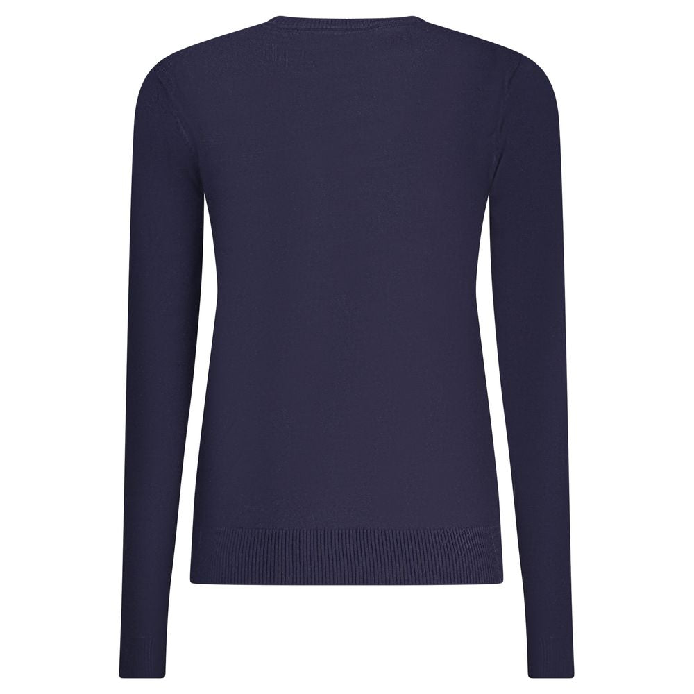 Norway 1963 Blu Viscosa Pull à Manches Longues pour Femme