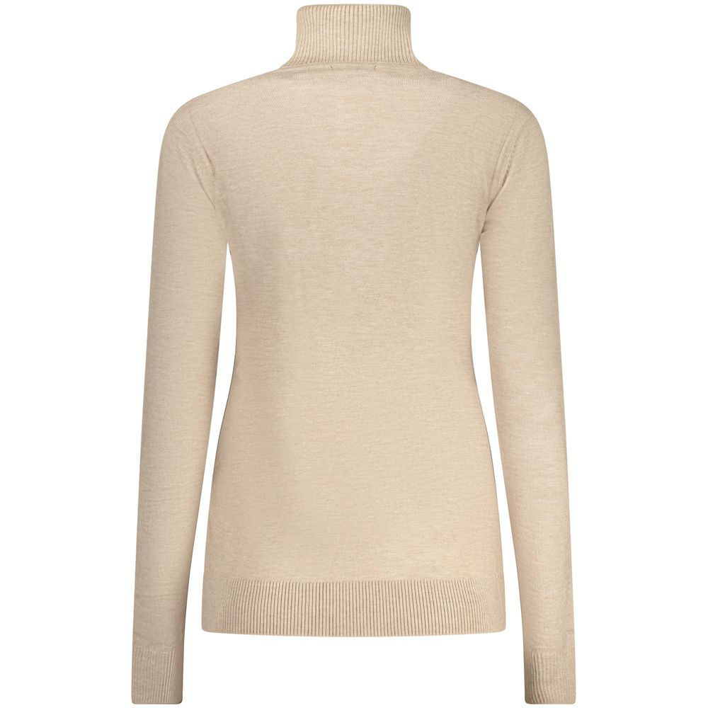 Norway 1963 Beige Viscose Women Sweater - Chic Turtleneck Design