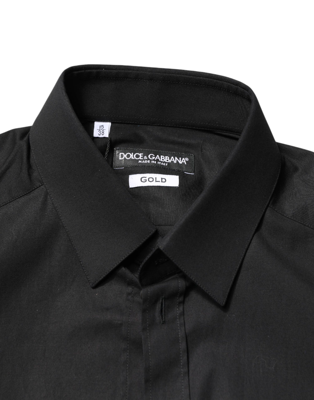 Chemise habillée formelle pour homme Dolce &amp; Gabbana en coton noir et or