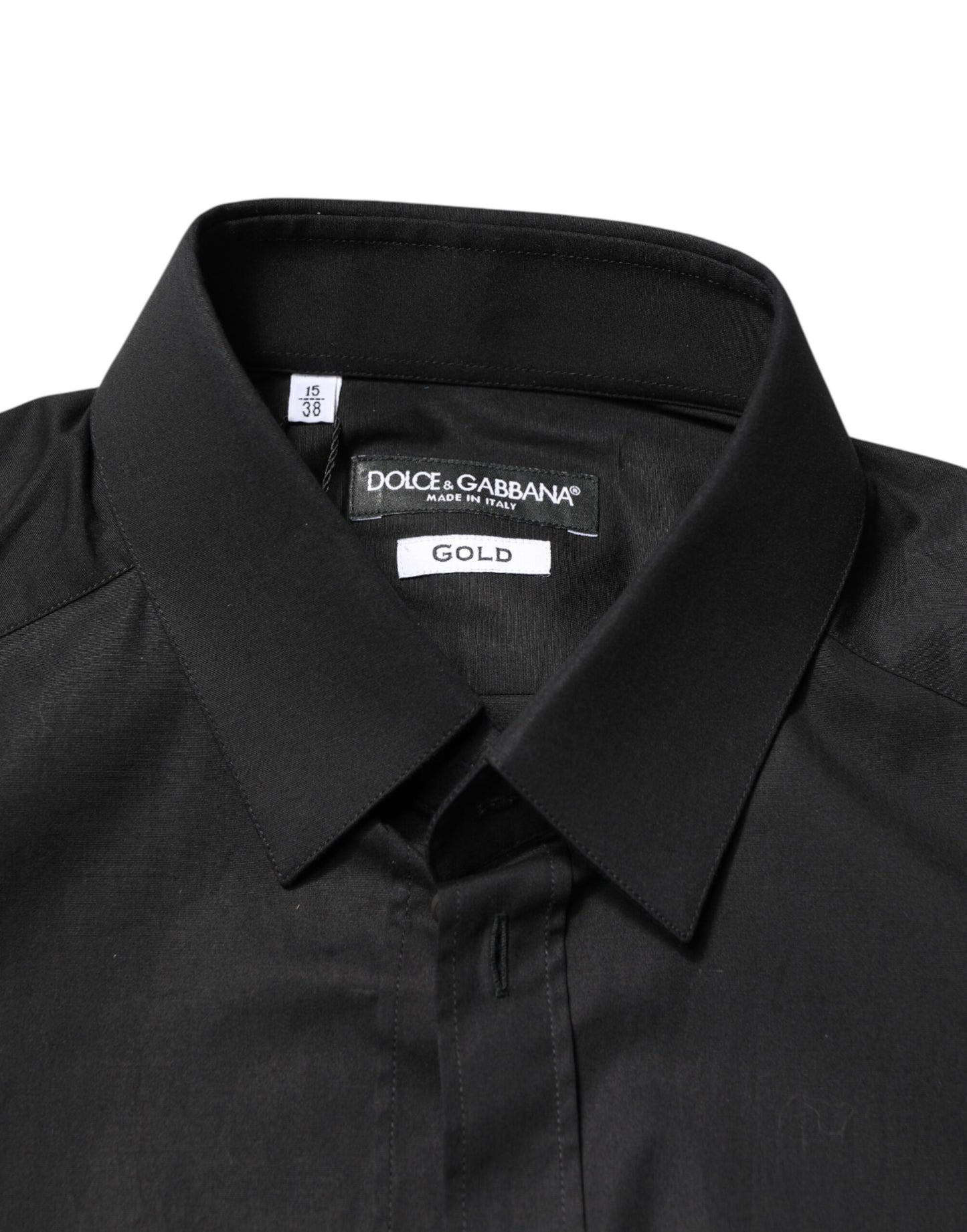 Chemise habillée formelle pour homme Dolce &amp; Gabbana en coton noir et or